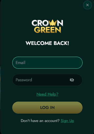 log in to Crowngreen casino