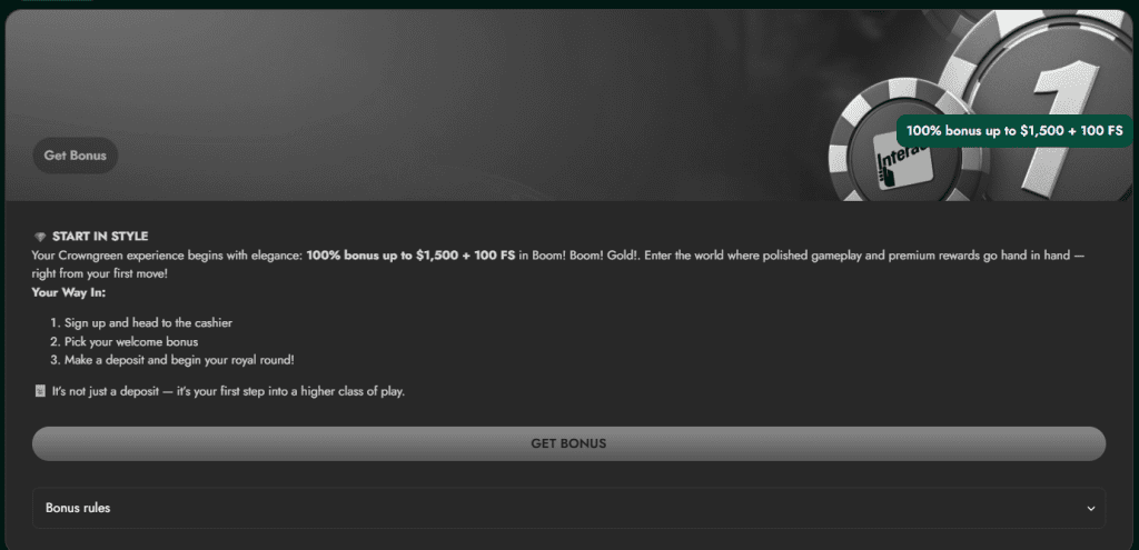 Crowngreen Casino Free Spins